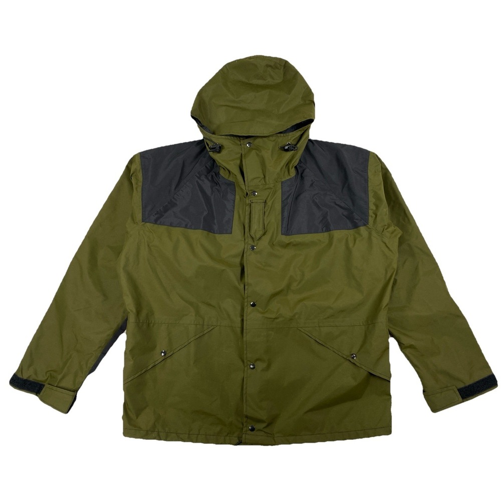 Adventure Tech Gore-Tex Hooded Rain Jacket Men's Large Green USA Made Military